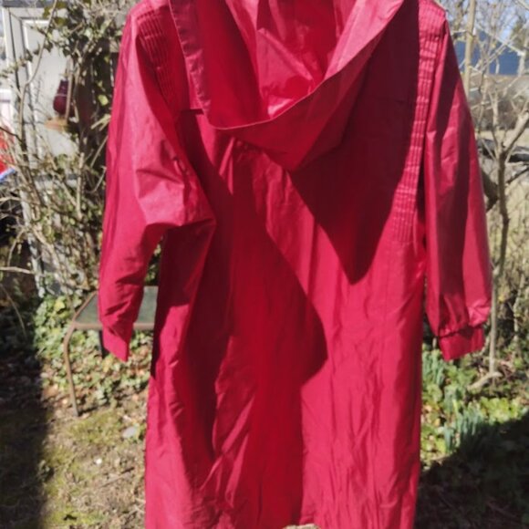 FLEET STREET Vintage Long Trench Raincoat Women's Cranberry/Red Size 18 *FLAWS* - Picture 5 of 16